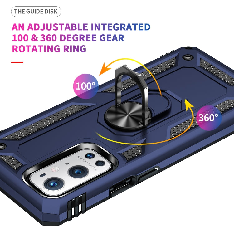 For OnePlus 9 Pro Shockproof TPU + PC Protective Case with 360 Degree Rotating Holder(Blue) - OnePlus Cases by buy2fix | Online Shopping UK | buy2fix