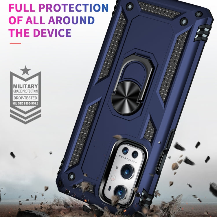 For OnePlus 9 Pro Shockproof TPU + PC Protective Case with 360 Degree Rotating Holder(Blue) - OnePlus Cases by buy2fix | Online Shopping UK | buy2fix