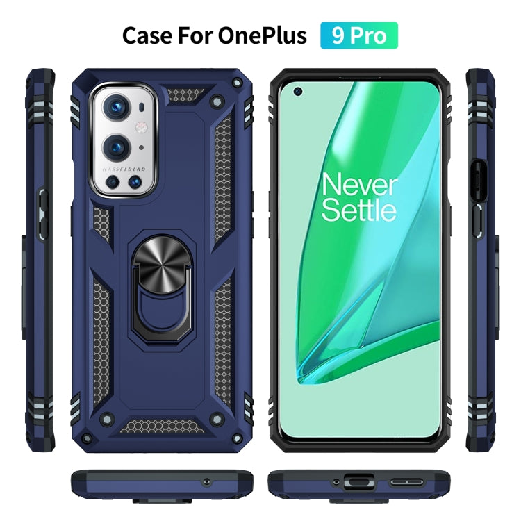 For OnePlus 9 Pro Shockproof TPU + PC Protective Case with 360 Degree Rotating Holder(Blue) - OnePlus Cases by buy2fix | Online Shopping UK | buy2fix