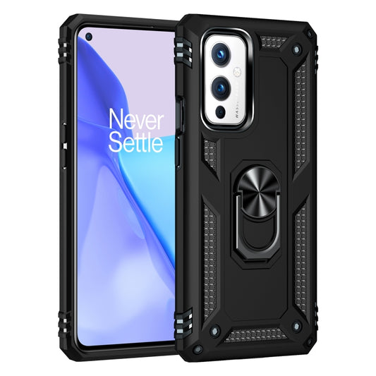 For OnePlus 9 Shockproof TPU + PC Protective Case with 360 Degree Rotating Holder(Black) by buy2fix