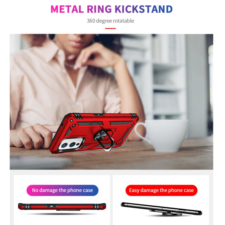 For OnePlus 9 Shockproof TPU + PC Protective Case with 360 Degree Rotating Holder(Red) - OnePlus Cases by buy2fix | Online Shopping UK | buy2fix