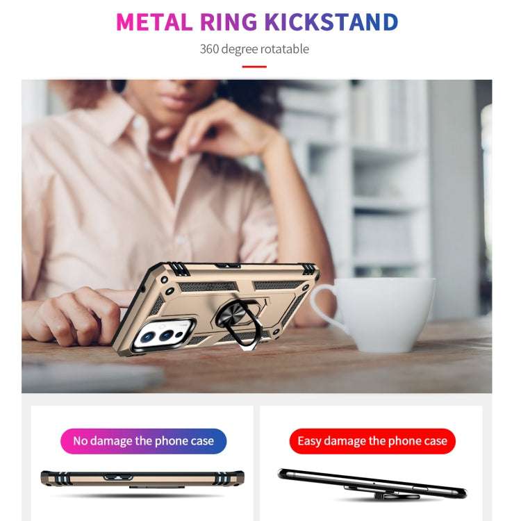 For OnePlus 9 Shockproof TPU + PC Protective Case with 360 Degree Rotating Holder(Gold) - OnePlus Cases by buy2fix | Online Shopping UK | buy2fix