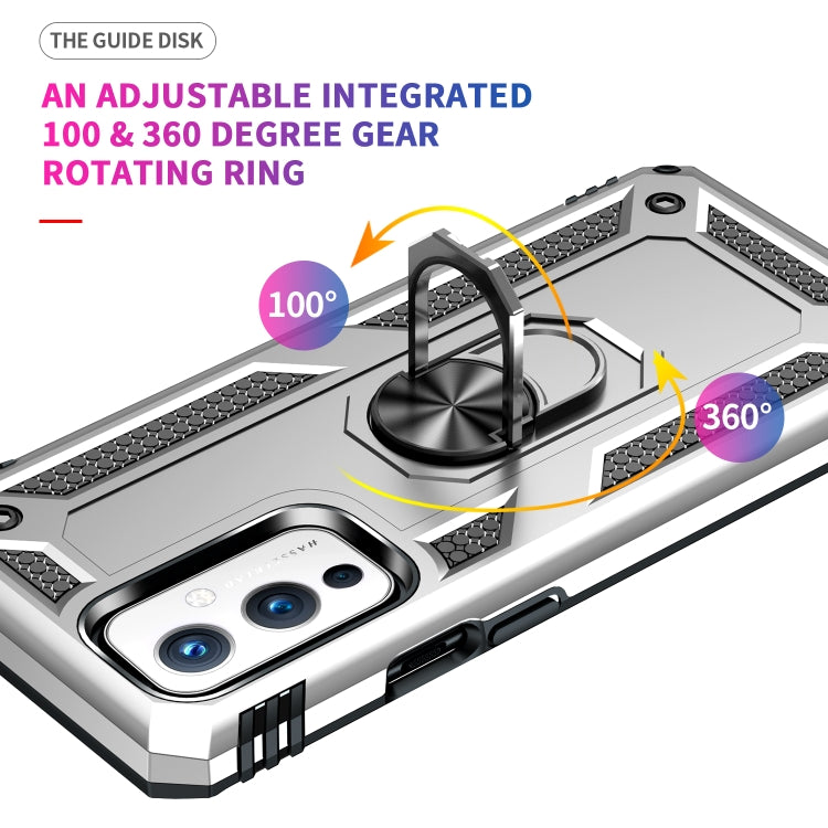 For OnePlus 9 Shockproof TPU + PC Protective Case with 360 Degree Rotating Holder(Silver) - OnePlus Cases by buy2fix | Online Shopping UK | buy2fix