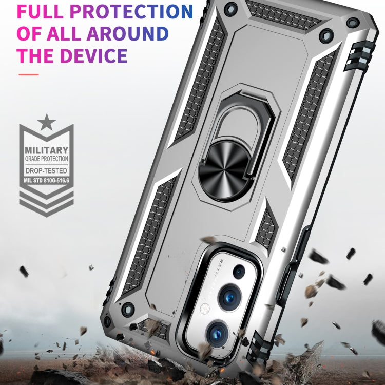 For OnePlus 9 Shockproof TPU + PC Protective Case with 360 Degree Rotating Holder(Silver) - OnePlus Cases by buy2fix | Online Shopping UK | buy2fix
