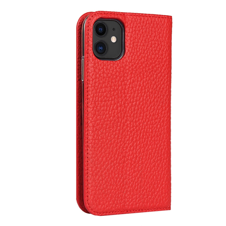 For iPhone 11 Litchi Genuine Leather Phone Case (Red) - iPhone 11 Cases by buy2fix | Online Shopping UK | buy2fix