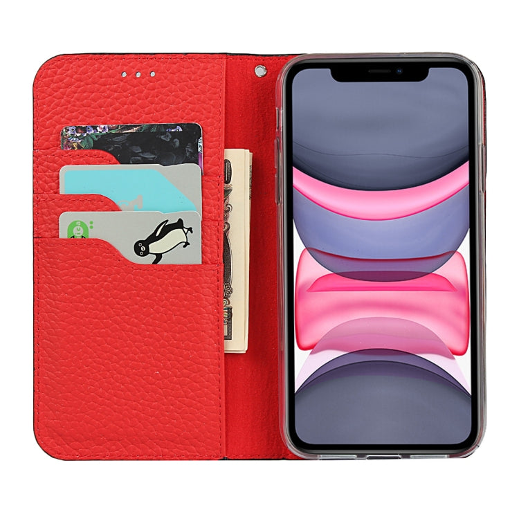 For iPhone 11 Litchi Genuine Leather Phone Case (Red) - iPhone 11 Cases by buy2fix | Online Shopping UK | buy2fix