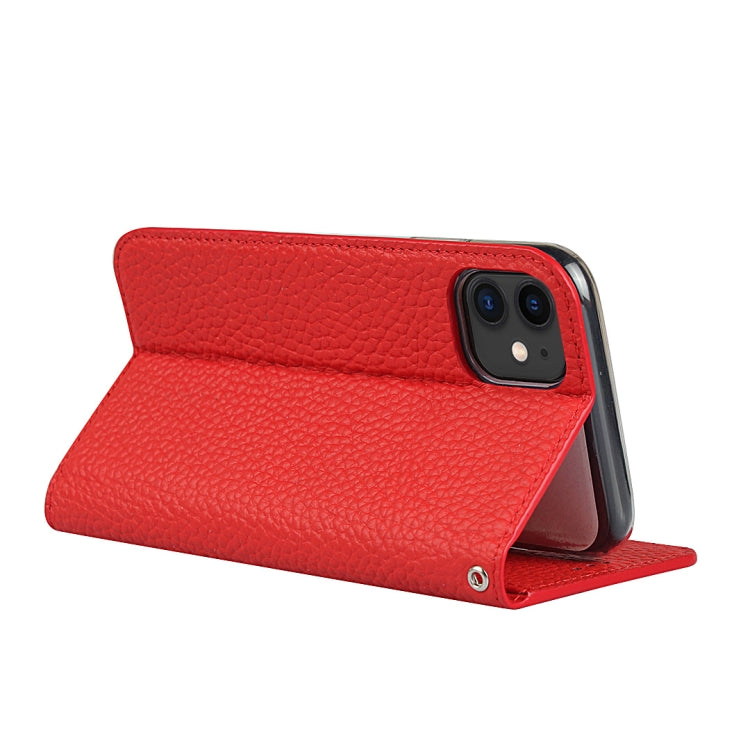 For iPhone 11 Litchi Genuine Leather Phone Case (Red) - iPhone 11 Cases by buy2fix | Online Shopping UK | buy2fix