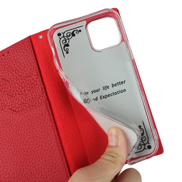 For iPhone 11 Litchi Genuine Leather Phone Case (Red) - iPhone 11 Cases by buy2fix | Online Shopping UK | buy2fix
