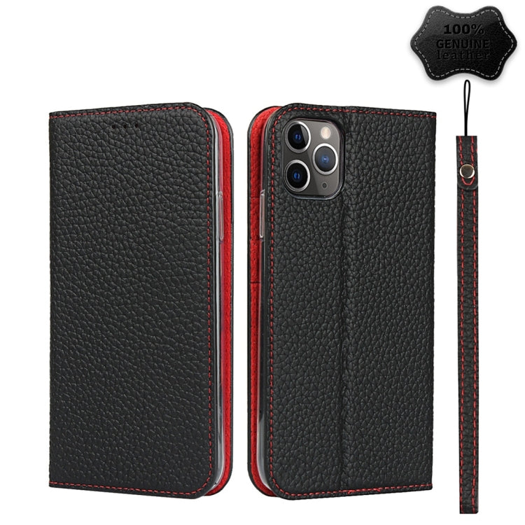 For iPhone 11 Pro Max Litchi Genuine Leather Phone Case (Black) - iPhone 11 Pro Max Cases by buy2fix | Online Shopping UK | buy2fix
