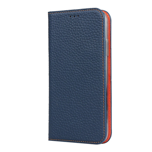 For iPhone 11 Pro Max Litchi Genuine Leather Phone Case (Dark Blue) by buy2fix