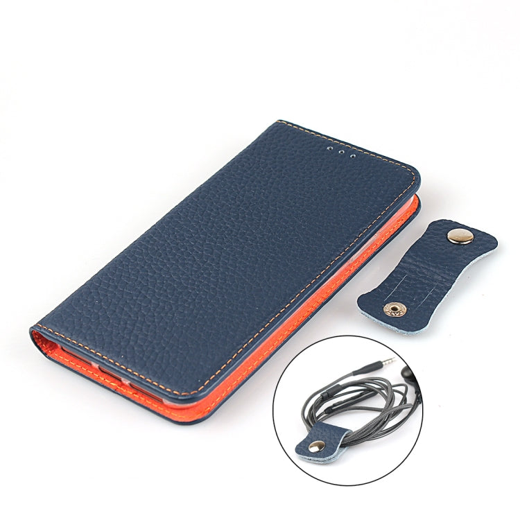 For iPhone 11 Pro Max Litchi Genuine Leather Phone Case (Dark Blue) - iPhone 11 Pro Max Cases by buy2fix | Online Shopping UK | buy2fix