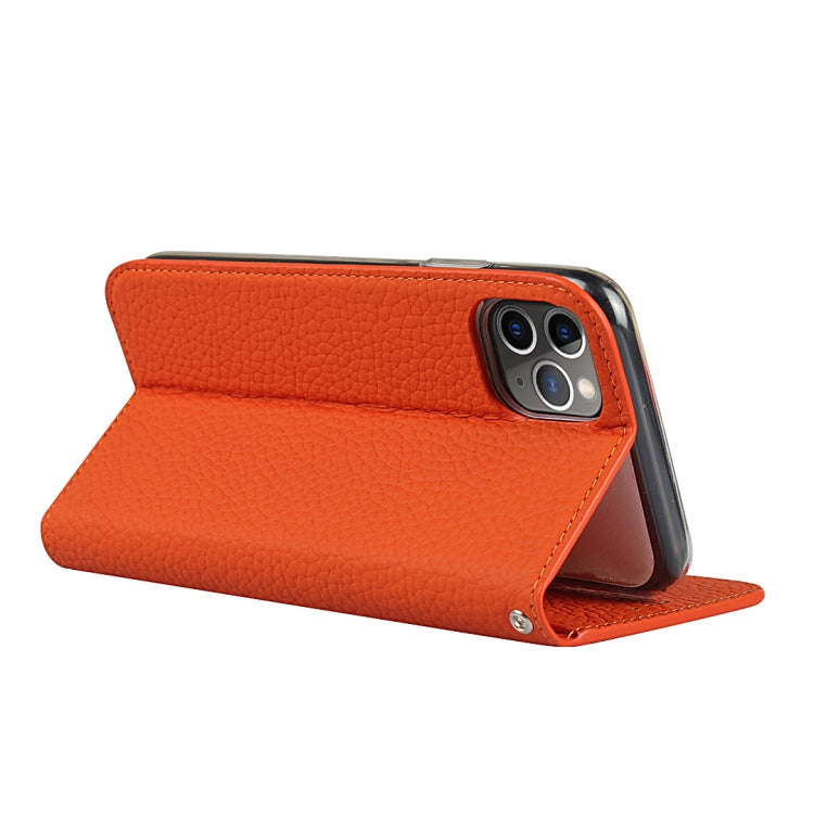 For iPhone 11 Pro Max Litchi Genuine Leather Phone Case (Orange) - iPhone 11 Pro Max Cases by buy2fix | Online Shopping UK | buy2fix