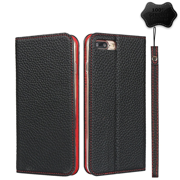 Litchi Genuine Leather Phone Case For iPhone 7 Plus / 8 Plus(Black) - More iPhone Cases by buy2fix | Online Shopping UK | buy2fix