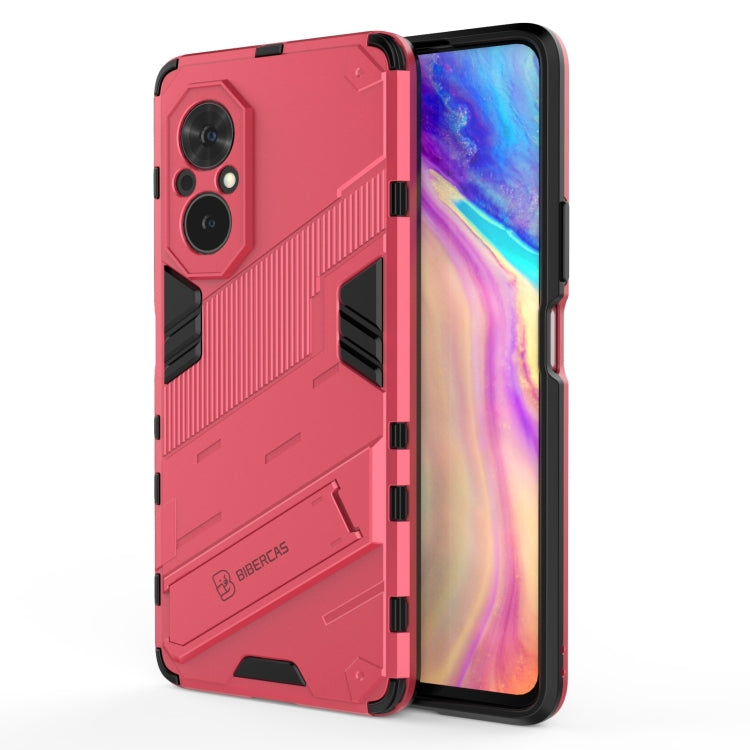For Honor 50 SE / Huawei nova 9 SE Punk Armor 2 in 1 PC + TPU Shockproof Case with Invisible Holder(Light Red) - Honor Cases by buy2fix | Online Shopping UK | buy2fix