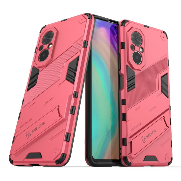 For Honor 50 SE / Huawei nova 9 SE Punk Armor 2 in 1 PC + TPU Shockproof Case with Invisible Holder(Light Red) - Honor Cases by buy2fix | Online Shopping UK | buy2fix