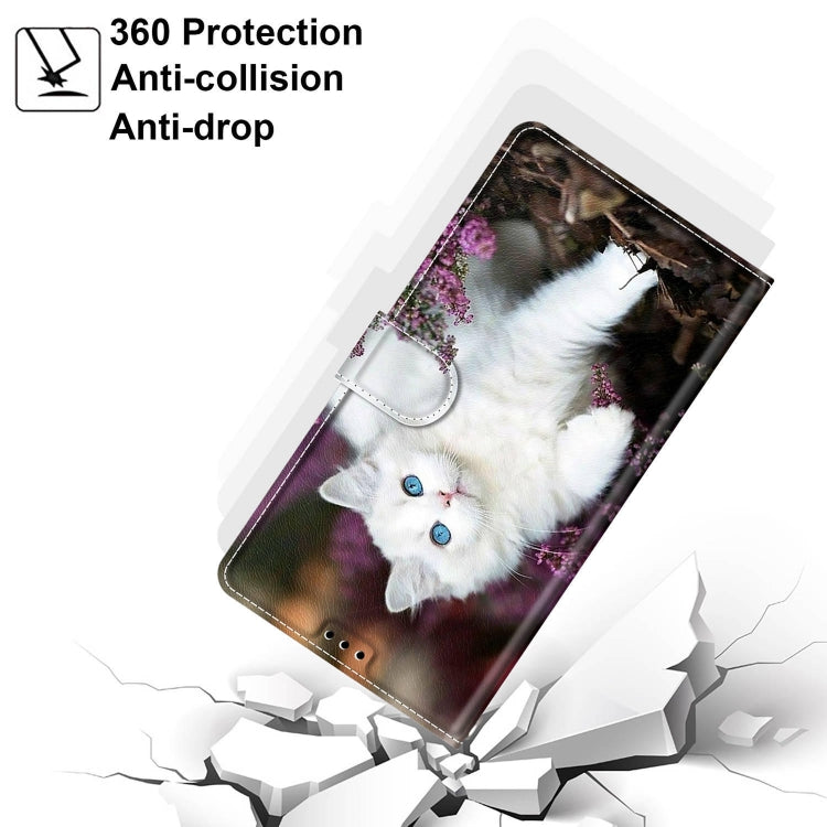 For Xiaomi Redmi 9C Voltage Coloured Drawing Magnetic Clasp Horizontal Flip PU Leather Case with Holder & Card Slots(C08 Flower Bush Big White Cat) - Xiaomi Cases by buy2fix | Online Shopping UK | buy2fix