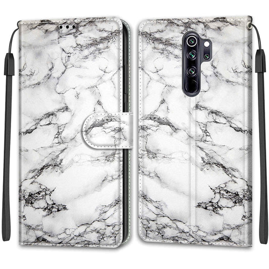 For Xiaomi Redmi Note 8 Pro Voltage Coloured Drawing Magnetic Clasp Horizontal Flip PU Leather Case with Holder & Card Slots(C01 White Marble) by buy2fix