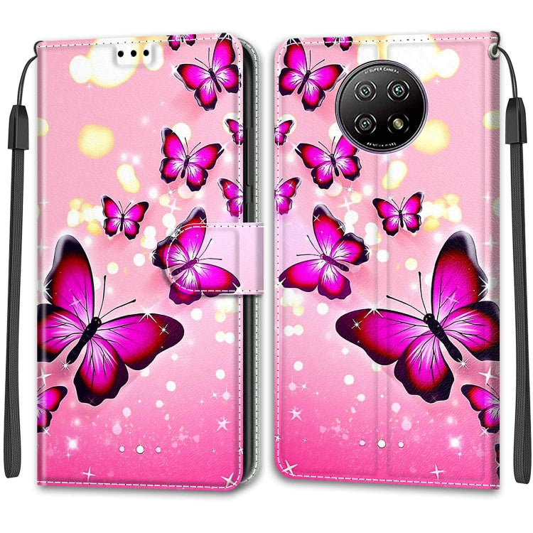 For Xiaomi Redmi Note 9 5G/ 9T Voltage Coloured Drawing Magnetic Clasp Horizontal Flip PU Leather Case with Holder & Card Slots(C03 Gradient Pink Flying Butterflies) - Xiaomi Cases by buy2fix | Online Shopping UK | buy2fix