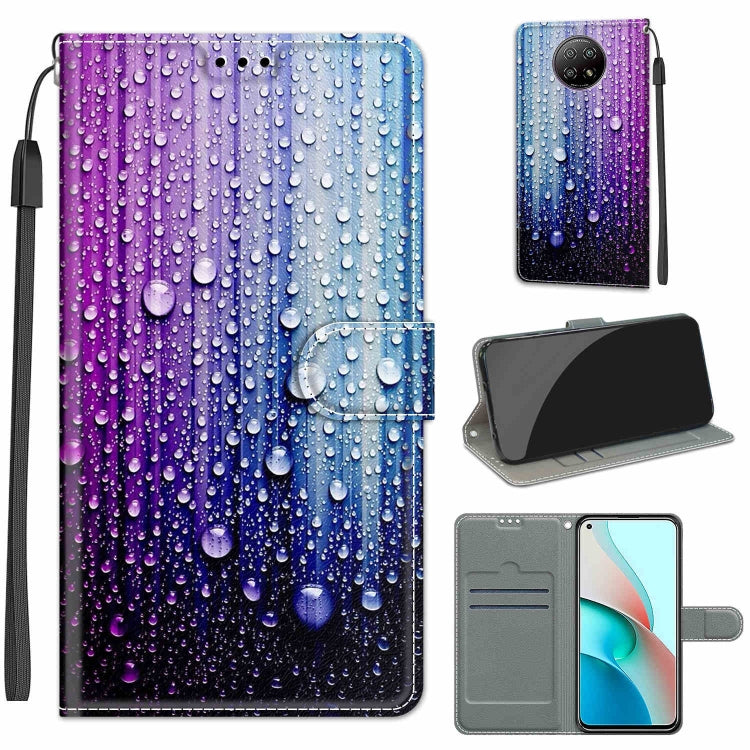 For Xiaomi Redmi Note 9 5G/ 9T Voltage Coloured Drawing Magnetic Clasp Horizontal Flip PU Leather Case with Holder & Card Slots(C05 Purple Blue Water Drops) - Xiaomi Cases by buy2fix | Online Shopping UK | buy2fix