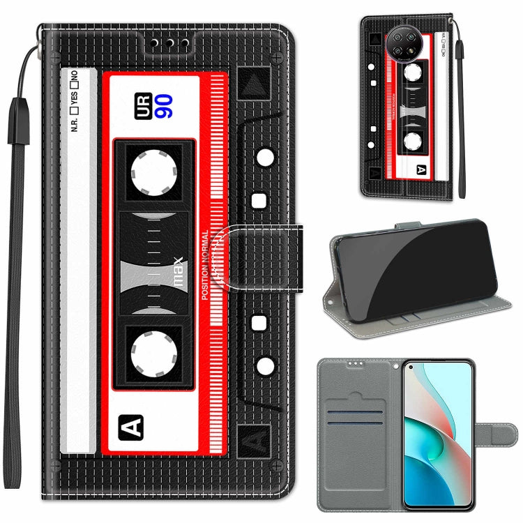 For Xiaomi Redmi Note 9 5G/ 9T Voltage Coloured Drawing Magnetic Clasp Horizontal Flip PU Leather Case with Holder & Card Slots(C10 Black Red Tape) - Xiaomi Cases by buy2fix | Online Shopping UK | buy2fix