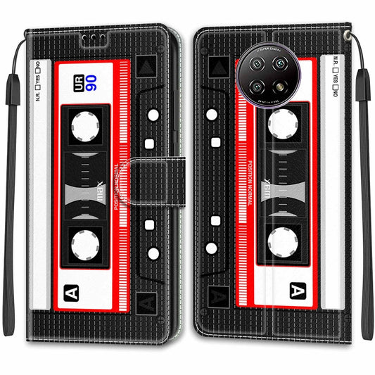 For Xiaomi Redmi Note 9 5G/ 9T Voltage Coloured Drawing Magnetic Clasp Horizontal Flip PU Leather Case with Holder & Card Slots(C10 Black Red Tape) by buy2fix