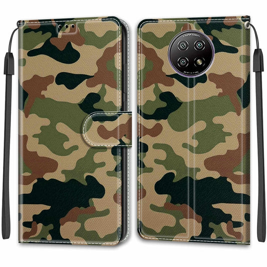 For Xiaomi Redmi Note 9 5G/ 9T Voltage Coloured Drawing Magnetic Clasp Horizontal Flip PU Leather Case with Holder & Card Slots(C12 Green Yellow Camouflage) by buy2fix