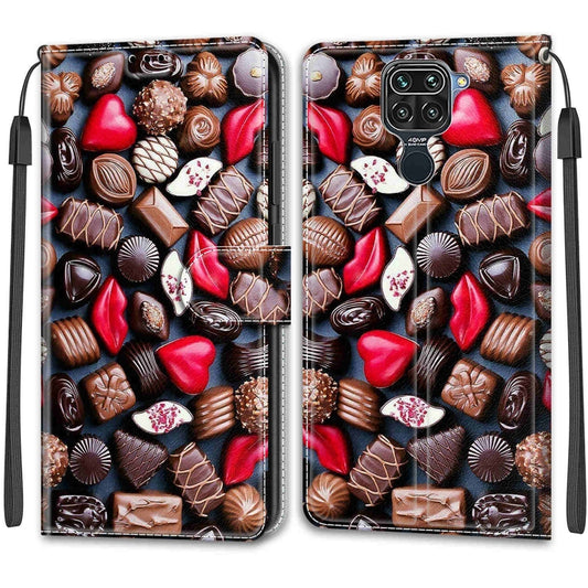 For Xiaomi Redmi Note 9/Redmi 10X 4G Voltage Coloured Drawing Magnetic Clasp Horizontal Flip PU Leather Case with Holder & Card Slots(C06 Red Lip Chocolate) by buy2fix