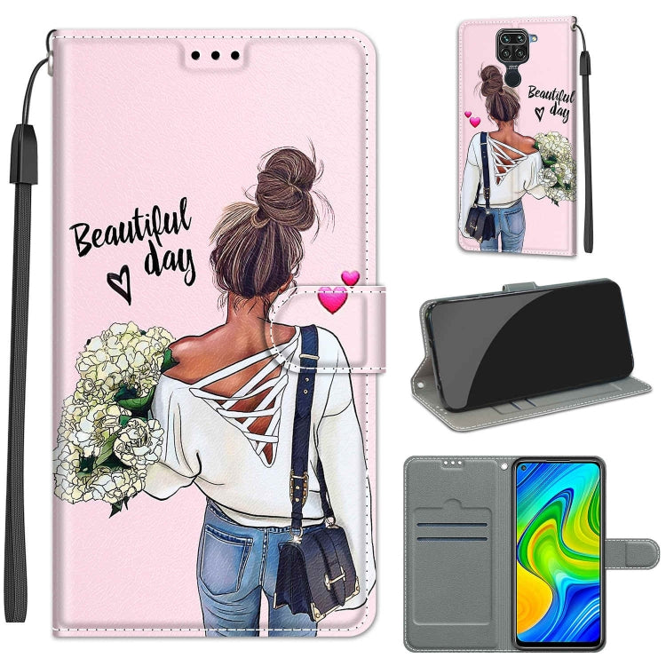 For Xiaomi Redmi Note 9/Redmi 10X 4G Voltage Coloured Drawing Magnetic Clasp Horizontal Flip PU Leather Case with Holder & Card Slots(C09 Hug Flower) - Xiaomi Cases by buy2fix | Online Shopping UK | buy2fix
