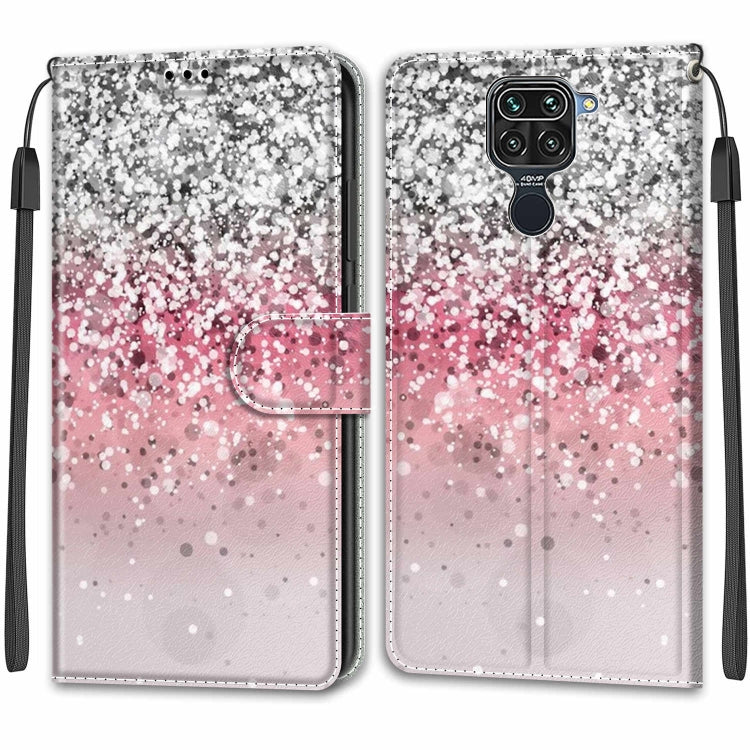 For Xiaomi Redmi Note 9/Redmi 10X 4G Voltage Coloured Drawing Magnetic Clasp Horizontal Flip PU Leather Case with Holder & Card Slots(C13 Silver Pink Glitter) - Xiaomi Cases by buy2fix | Online Shopping UK | buy2fix
