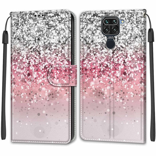 For Xiaomi Redmi Note 9/Redmi 10X 4G Voltage Coloured Drawing Magnetic Clasp Horizontal Flip PU Leather Case with Holder & Card Slots(C13 Silver Pink Glitter) by buy2fix