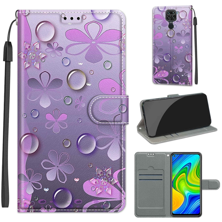 For Xiaomi Redmi Note 9/Redmi 10X 4G Voltage Coloured Drawing Magnetic Clasp Horizontal Flip PU Leather Case with Holder & Card Slots(C16 Water Drop Six Petal Flower) - Xiaomi Cases by buy2fix | Online Shopping UK | buy2fix