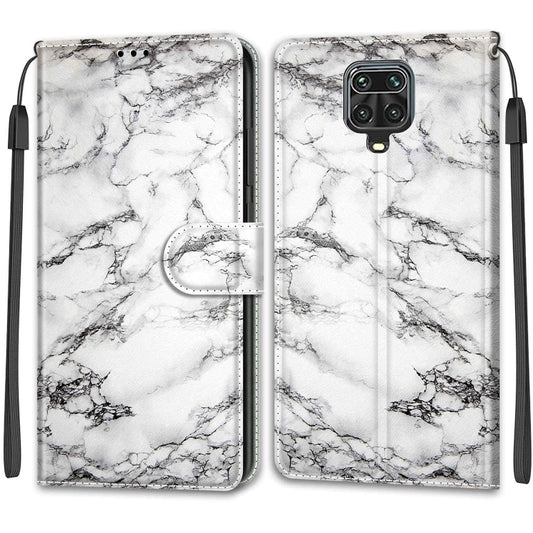 For Xiaomi Redmi Note 9S/9 Pro Voltage Coloured Drawing Magnetic Clasp Horizontal Flip PU Leather Case with Holder & Card Slots(C01 White Marble) by buy2fix