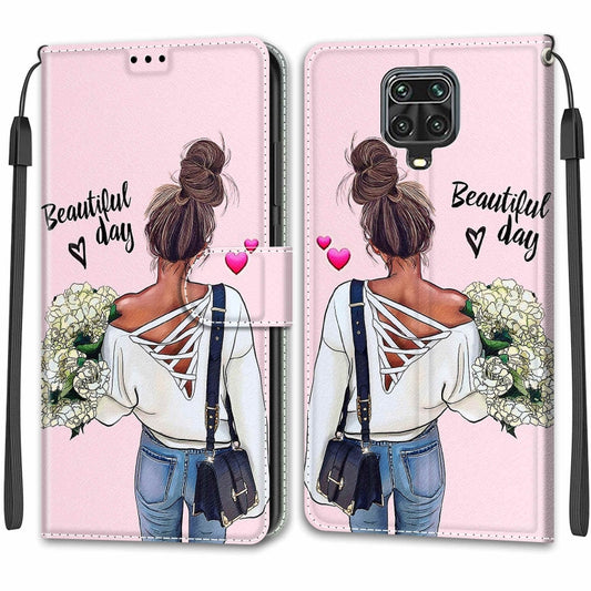 For Xiaomi Redmi Note 9S/9 Pro Voltage Coloured Drawing Magnetic Clasp Horizontal Flip PU Leather Case with Holder & Card Slots(C09 Hug Flower) by buy2fix