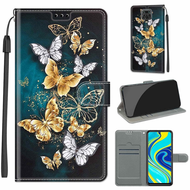 For Xiaomi Redmi Note 9S/9 Pro Voltage Coloured Drawing Magnetic Clasp Horizontal Flip PU Leather Case with Holder & Card Slots(C20 Gold Silver Flying Butterflies) - Xiaomi Cases by buy2fix | Online Shopping UK | buy2fix