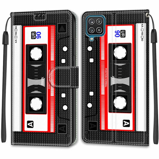 For Samsung Galaxy A12 / M12 Voltage Colored Drawing Magnetic Clasp Horizontal Flip PU Leather Case with Holder & Card Slots(C10 Black Red Tape) by buy2fix