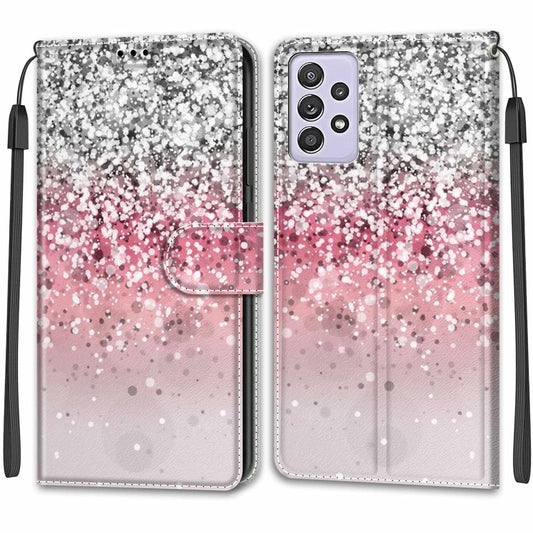 For Samsung Galaxy A52 5G Voltage Colored Drawing Magnetic Clasp Horizontal Flip PU Leather Case with Holder & Card Slots(C13 Silver Pink Glitter) by buy2fix