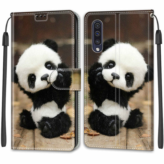 For Samsung Galaxy A50 Voltage Colored Drawing Magnetic Clasp Horizontal Flip PU Leather Case with Holder & Card Slots(C18 Wood Board Panda) by buy2fix