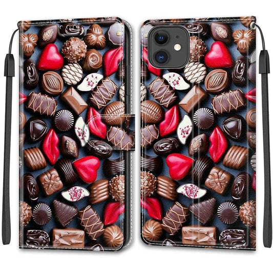 For iPhone 11 Voltage Colored Drawing Magnetic Clasp Horizontal Flip PU Leather Case with Holder & Card Slots (C06 Red Lip Chocolate) by buy2fix