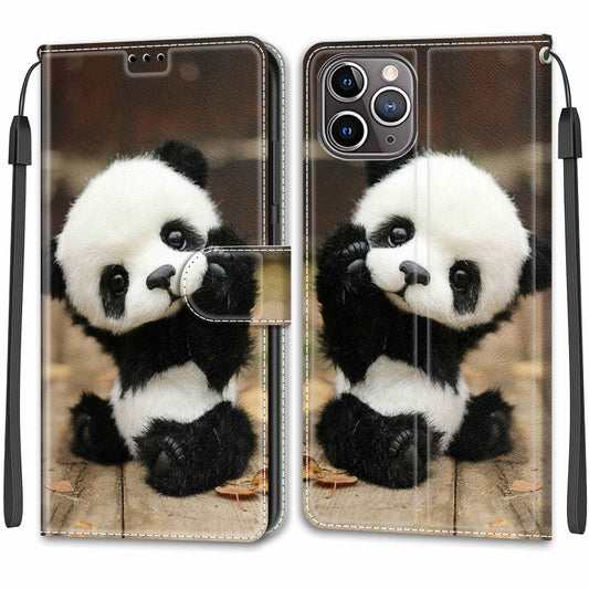 For iPhone 12 Pro Max Voltage Colored Drawing Magnetic Clasp Horizontal Flip PU Leather Case with Holder & Card Slots(C18 Wood Board Panda) by buy2fix