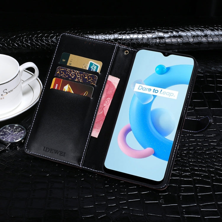 For OPPO Realme C11 (2021) idewei Crocodile Texture Horizontal Flip Leather Case with Holder & Card Slots & Wallet(Black) - Realme Cases by idewei | Online Shopping UK | buy2fix