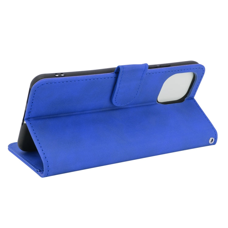 For Xiaomi Mi 11 Lite Solid Color Skin Feel Magnetic Buckle Horizontal Flip Calf Texture PU Leather Case with Holder & Card Slots & Wallet(Blue) - Xiaomi Cases by buy2fix | Online Shopping UK | buy2fix