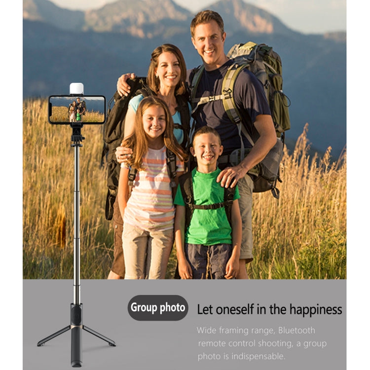 Q03S Fill Light Bluetooth Selfie Stick Tripod Mobile Phone Holder(Black) by buy2fix