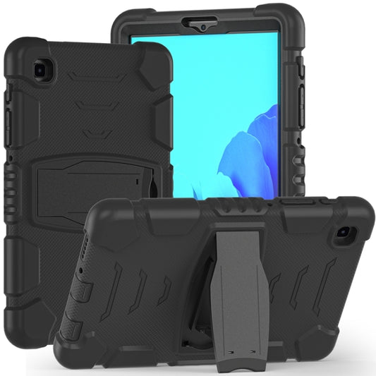 For Samsung Galaxy Tab A7 Lite 8.7 inch 2021 3-Layer Protection Screen Frame + PC + Silicone Shockproof Combination Case with Holder(Black+Black) by buy2fix