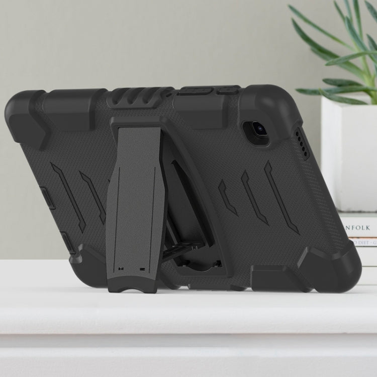 For Samsung Galaxy Tab A7 Lite 8.7 inch 2021 3-Layer Protection Screen Frame + PC + Silicone Shockproof Combination Case with Holder(Black+Black) - Tab A7 Lite T220 / T225 by buy2fix | Online Shopping UK | buy2fix