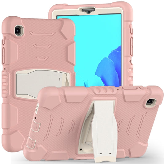 For Samsung Galaxy Tab A7 Lite 8.7 inch 2021 3-Layer Protection Screen Frame + PC + Silicone Shockproof Combination Case with Holder(Cherry Blossoms Pink) by buy2fix