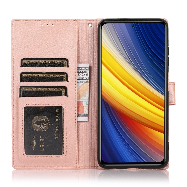 For Xiaomi POCO X3 NFC / X3 Pro / X3 Skin Feel Embossed Sunflower Horizontal Flip Leather Case with Holder & Card Slots & Wallet & Lanyard(Rose Gold) - Xiaomi Cases by buy2fix | Online Shopping UK | buy2fix