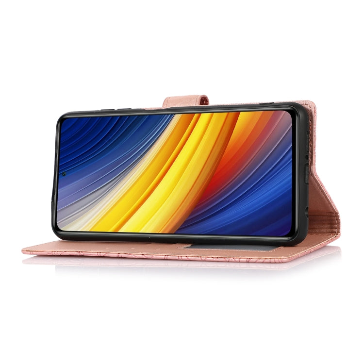 For Xiaomi POCO X3 NFC / X3 Pro / X3 Skin Feel Embossed Sunflower Horizontal Flip Leather Case with Holder & Card Slots & Wallet & Lanyard(Rose Gold) - Xiaomi Cases by buy2fix | Online Shopping UK | buy2fix