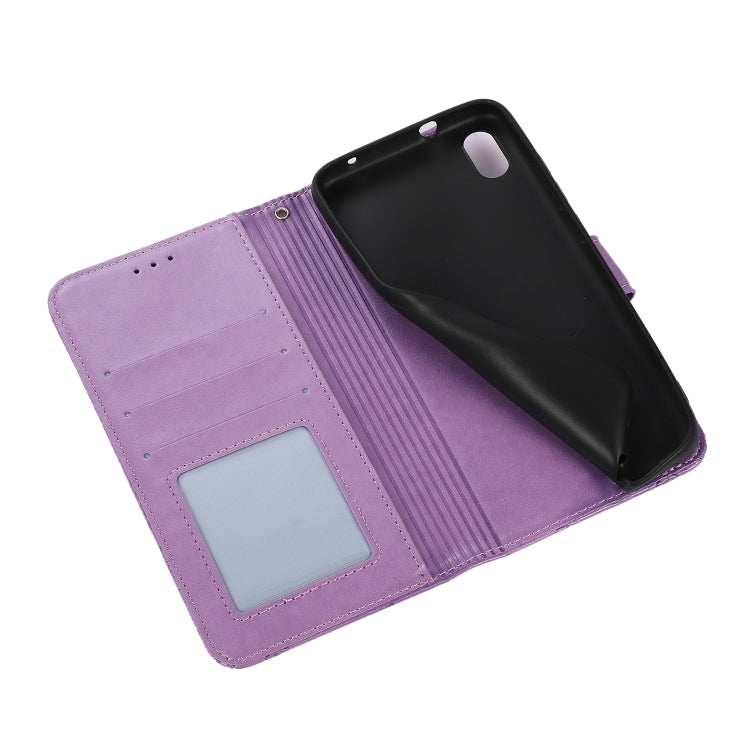 For Xiaomi Redmi 7A Skin Feel Embossed Sunflower Horizontal Flip Leather Case with Holder & Card Slots & Wallet & Lanyard(Purple) - Xiaomi Cases by buy2fix | Online Shopping UK | buy2fix