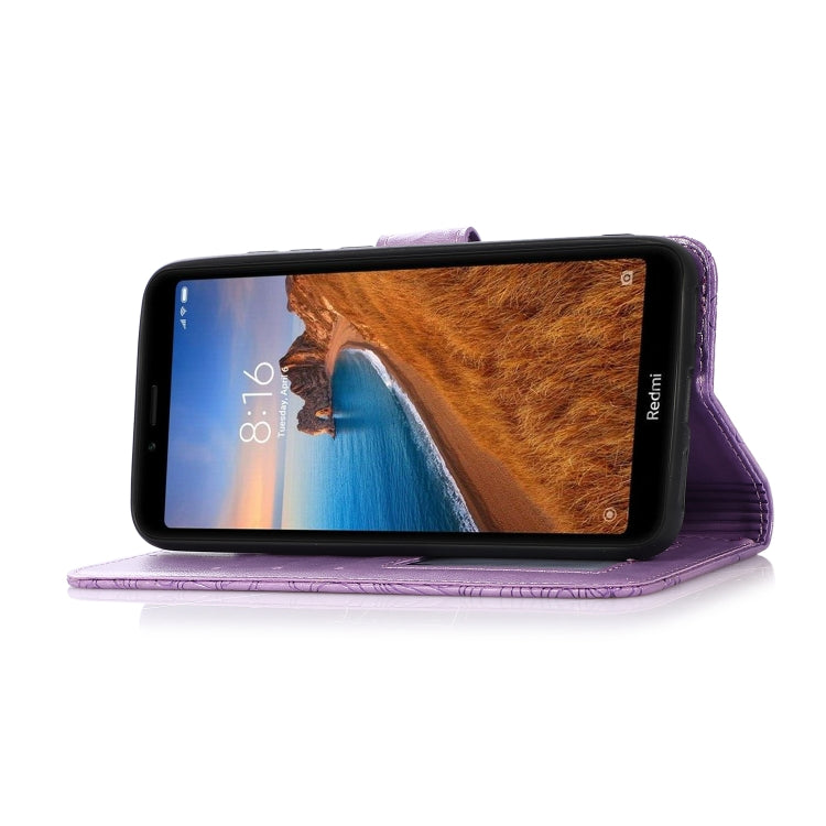 For Xiaomi Redmi 7A Skin Feel Embossed Sunflower Horizontal Flip Leather Case with Holder & Card Slots & Wallet & Lanyard(Purple) - Xiaomi Cases by buy2fix | Online Shopping UK | buy2fix