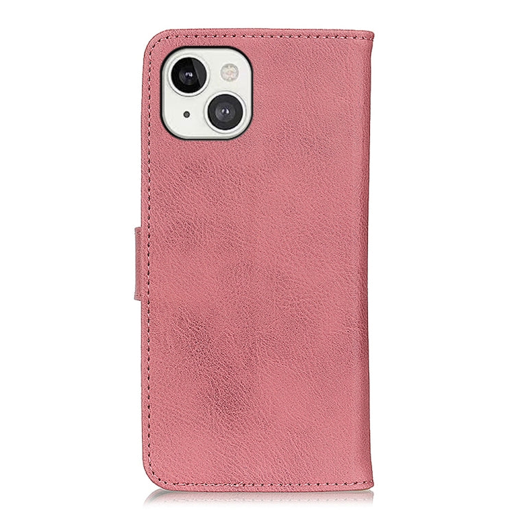 For iPhone 13 KHAZNEH Cowhide Texture Horizontal Flip Leather Case with Holder & Card Slots & Wallet(Pink) - iPhone 13 Cases by buy2fix | Online Shopping UK | buy2fix